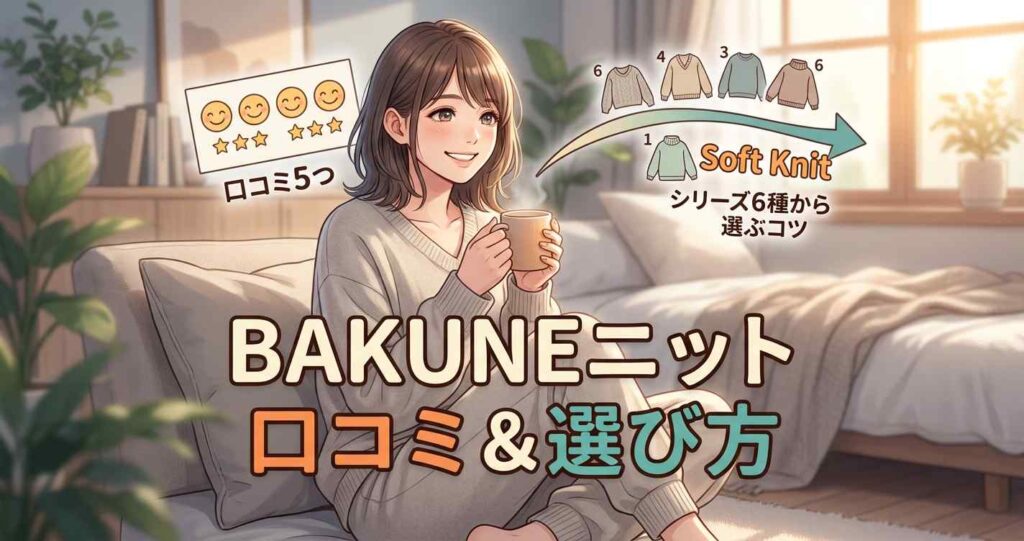 BAKUNEソフトニットの5つの口コミと、全6シリーズから自分に合うモデルを選ぶためのコツの紹介