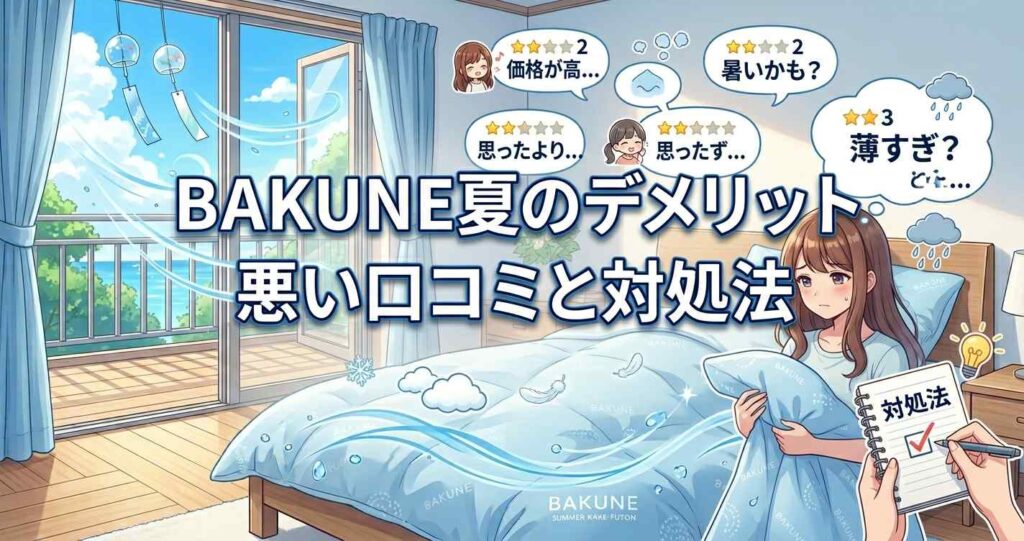 BAKUNE夏用掛け布団の悪い口コミやデメリットとその対処法