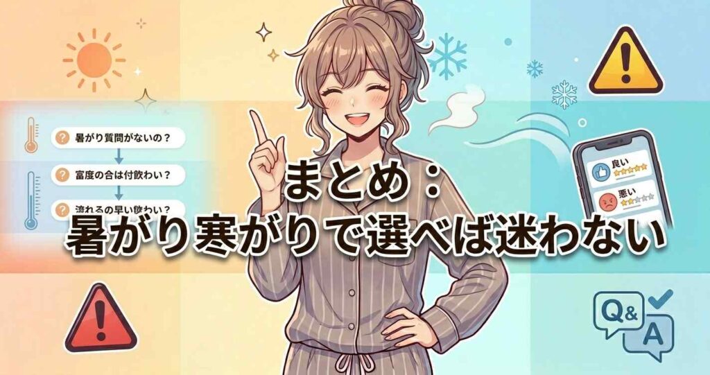BAKUNE（バクネ）全10種類の比較まとめ。暑がり・寒がり別の最適な種類の選び方。