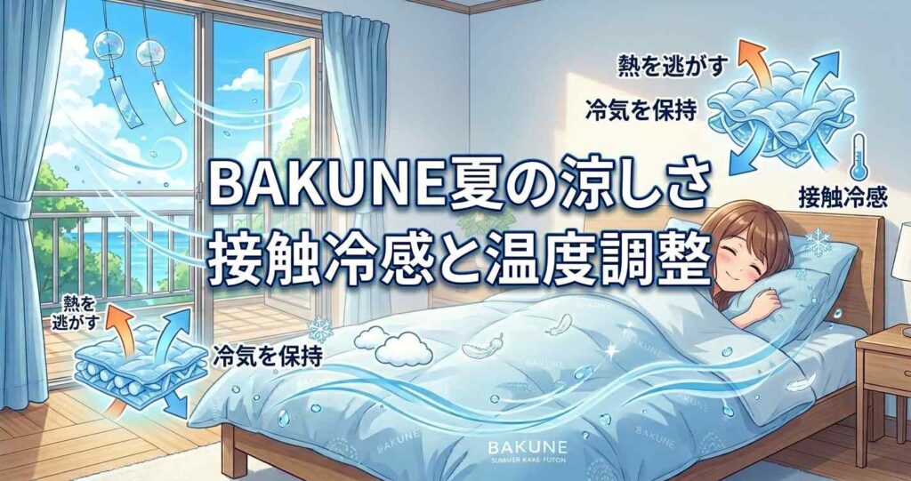 接触冷感と温度調整機能によるBAKUNE夏用掛け布団が涼しい理由
