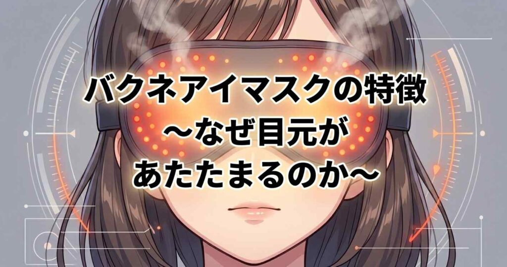バクネアイマスクの目元があたたまる仕組みと主な特徴の解説
