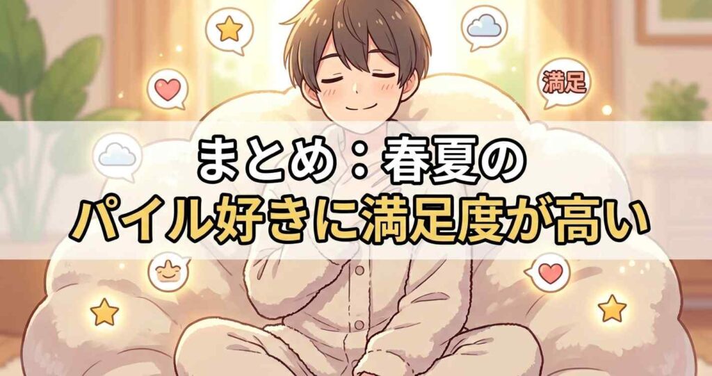 春夏のパイル好きから高い満足度を得ているBAKUNEパイルの口コミと評判の総括