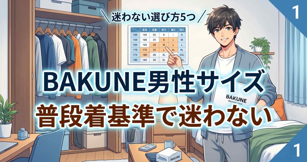 BAKUNEの男性サイズを普段着基準で迷わず選ぶ5つの方法