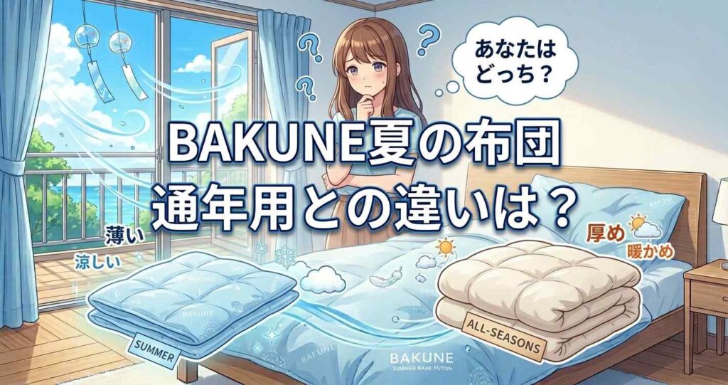 BAKUNE夏用掛け布団と通年用オールシーズンズの違いと選び方