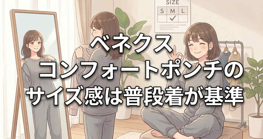 結論としてベネクスコンフォートポンチのサイズ感は普段着を基準に選ぶ
