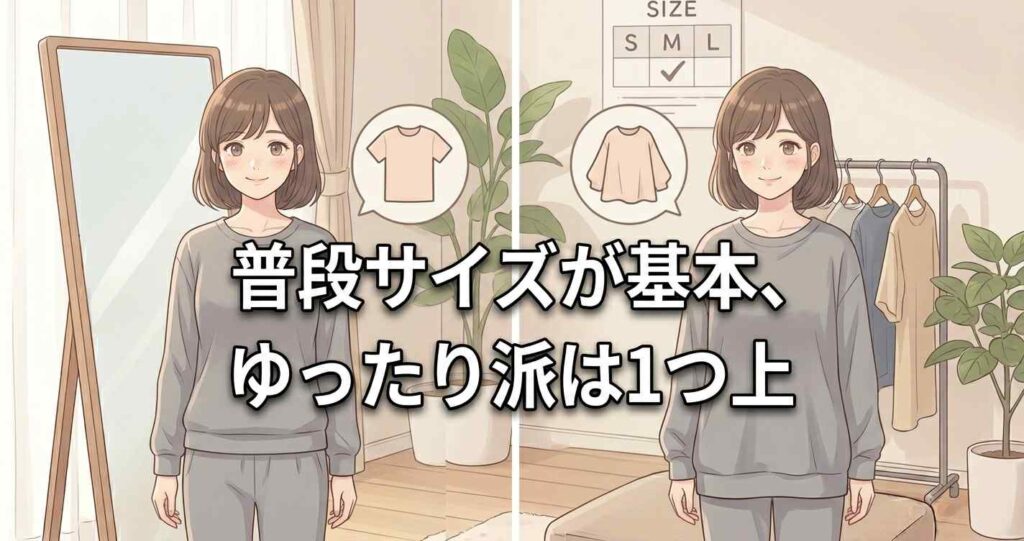 まとめとしてコンフォートポンチは普段のサイズ、ゆったりめなら1サイズ上がおすすめ