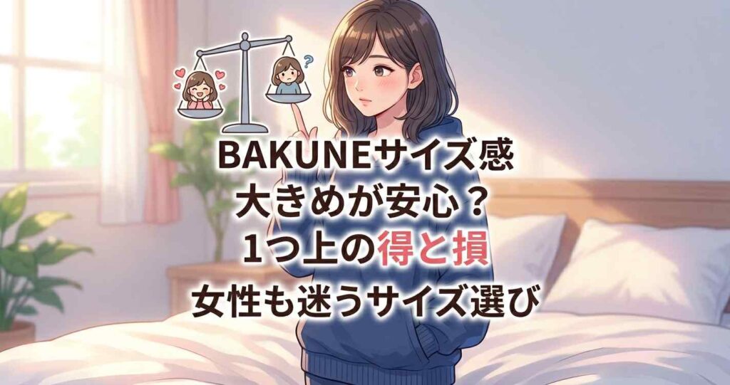 BAKUNEで女性がワンサイズ大きめを選んだ場合のメリットとデメリットの比較