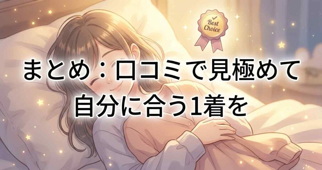 口コミを参考にして自分に最適なブレインスリープ リカバリーウェアを選ぶポイントのまとめ