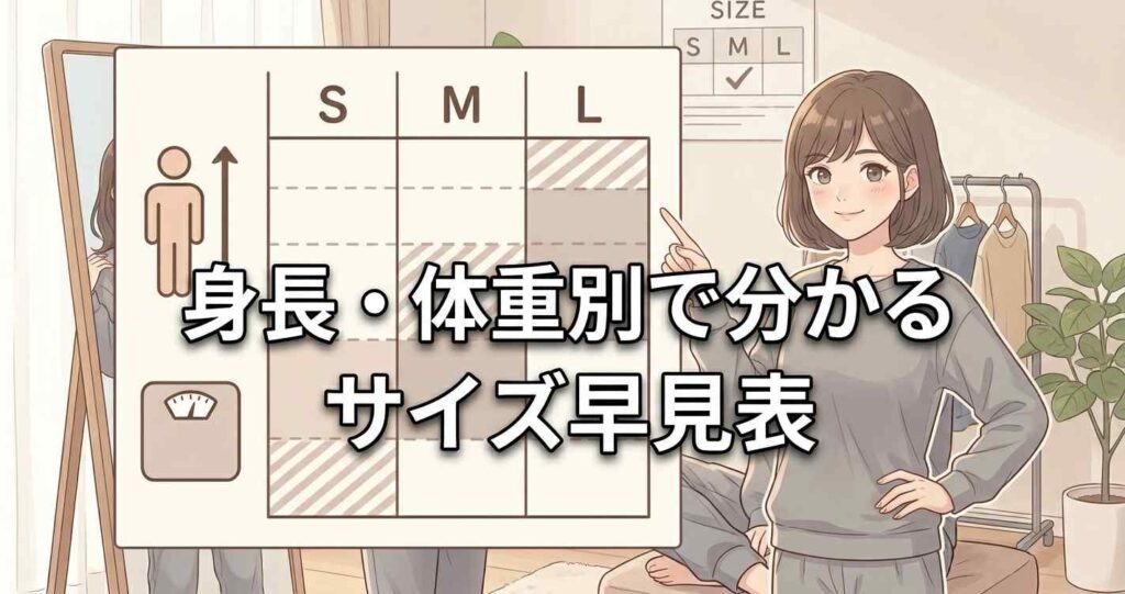 身長と体重からひと目でわかるベネクスコンフォートポンチのサイズ早見表