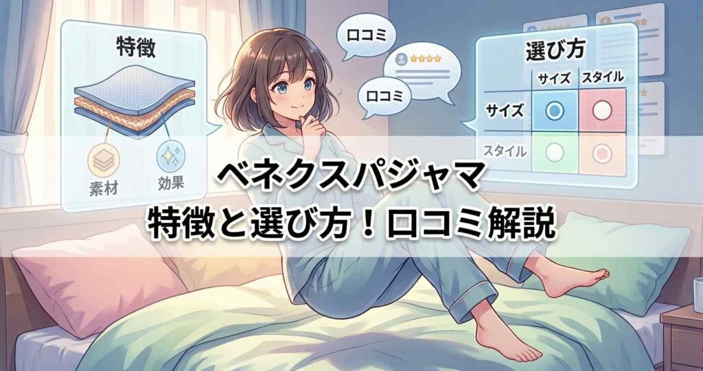 ベネクスのリカバリーパジャマの特徴と選び方のポイント。口コミで迷った場合の参考。