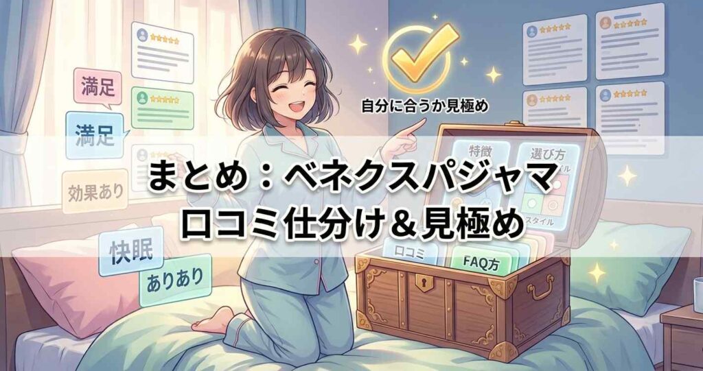 ベネクスのリカバリーパジャマの口コミを仕分け、自分に合うか見極めるためのまとめ。