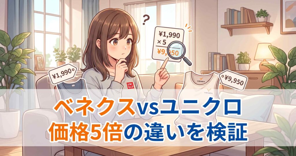 ベネクスおうちインナーとユニクロの5倍以上の価格差と違いの検証