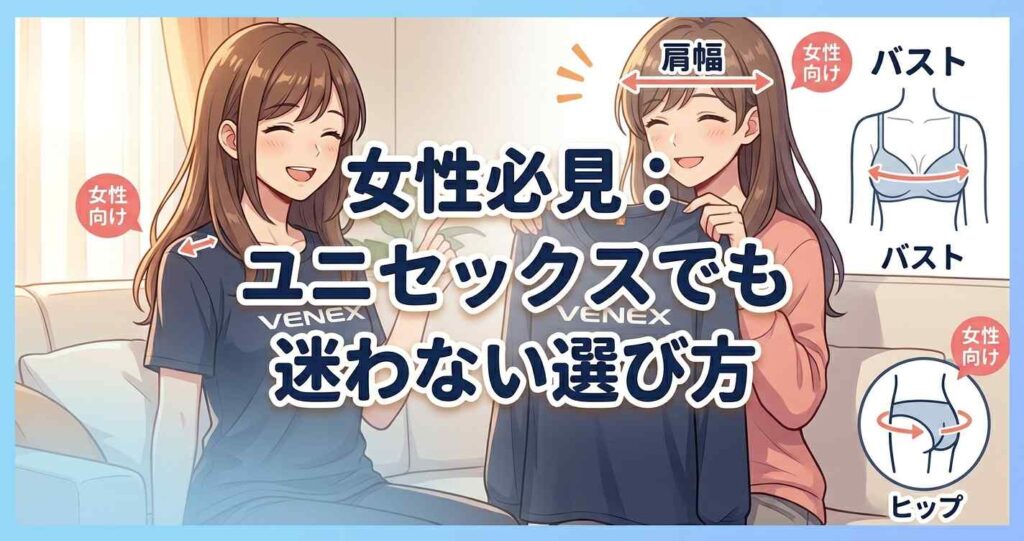 ユニセックス製品でも迷わない女性向けのベネクスのサイズ感の選び方