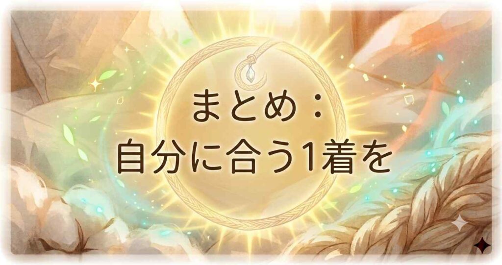ベネクスコンフォートタッチのまとめ。口コミを見極め自分に合う1着を選ぶ。