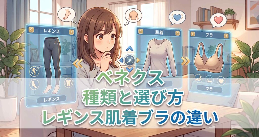 ベネクスおうちインナーの種類（レギンス・肌着・ブラ）と失敗しにくい選び方