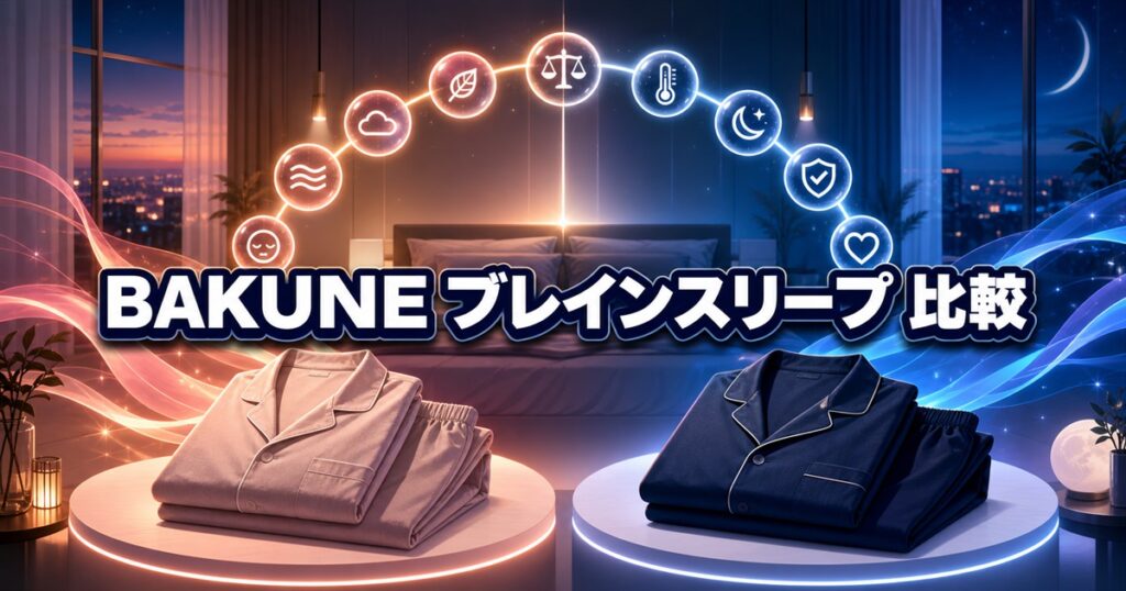 BAKUNEとブレインスリープの違いを9項目で比較した構成