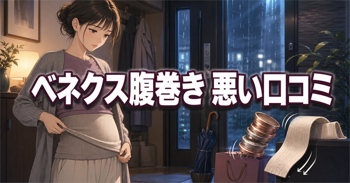 ベネクス腹巻きの悪い口コミ(ズレる・高い)など確認できた声