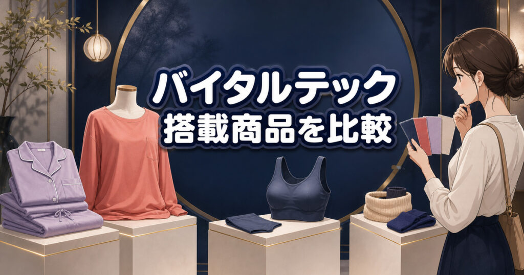 バイタルテック搭載商品をブランドや商品タイプ別に比較する女性