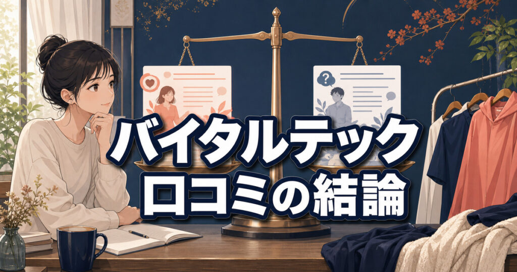 バイタルテックの口コミを好意的な声と慎重な評価に分けて検討する女性