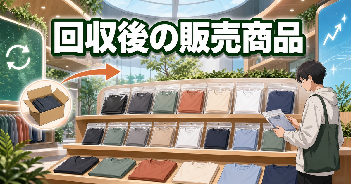 リライブシャツの自主回収後に現在販売されている商品を確認する売り場