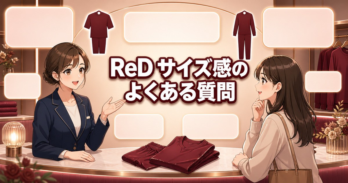 ReDリカバリーウェアのサイズ感を相談員に質問する場面