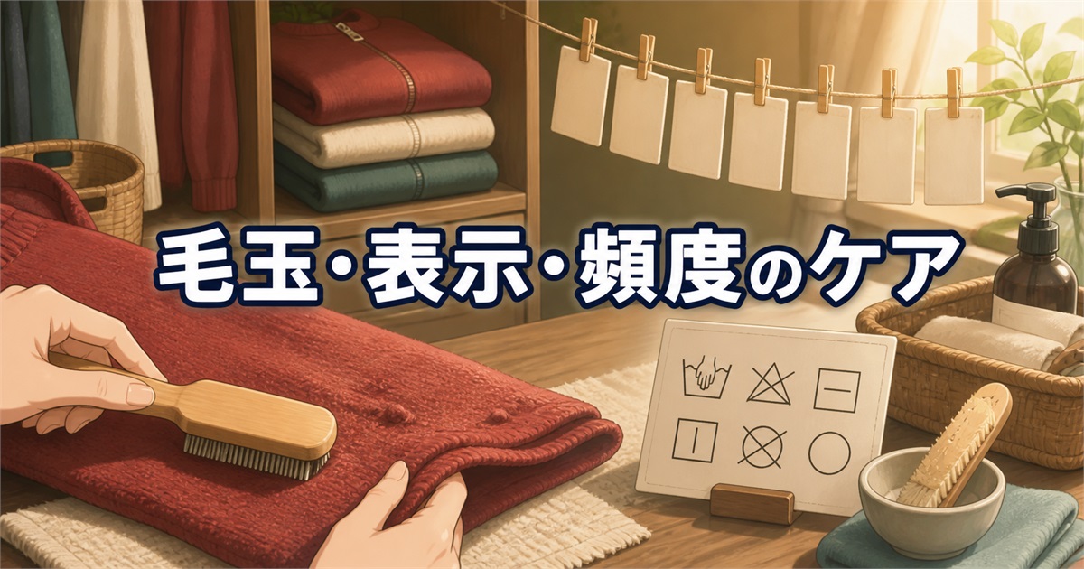 ReDリカバリーウェアの毛玉対策と洗濯表示・洗濯頻度の手入れ
