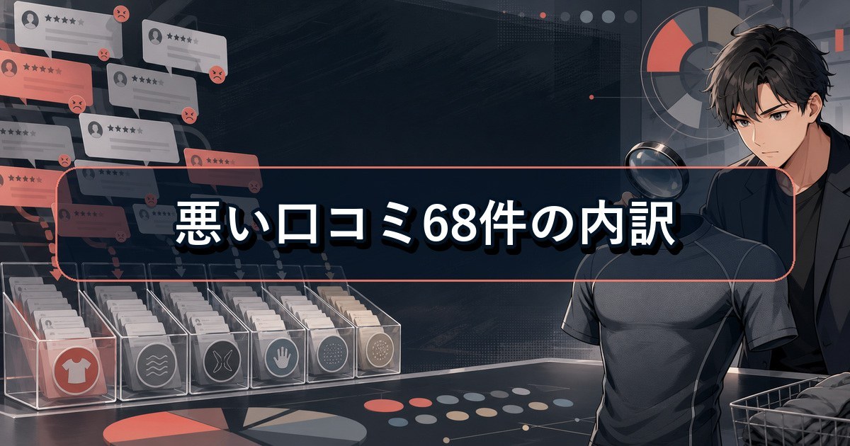 リライブシャツ 口コミの悪い評価68件を分類した主な内訳