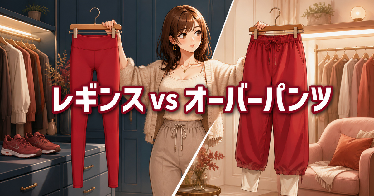 red レギンス 口コミから見るレギンスとオーバーパンツの形状・用途の違い