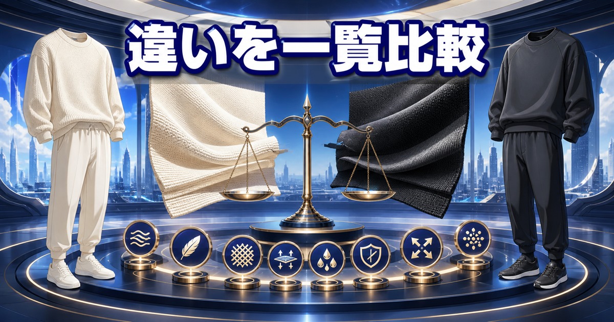 MIGARUライトニットとテックスウェットの違いを8項目で一覧比較