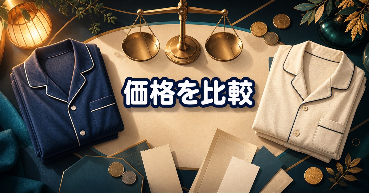BAKUNEとブレインスリープの長袖上下セットの価格とコストを比較する構成
