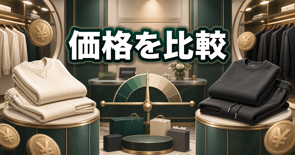 MIGARUライトニットとテックスウェットの価格の違いを比較