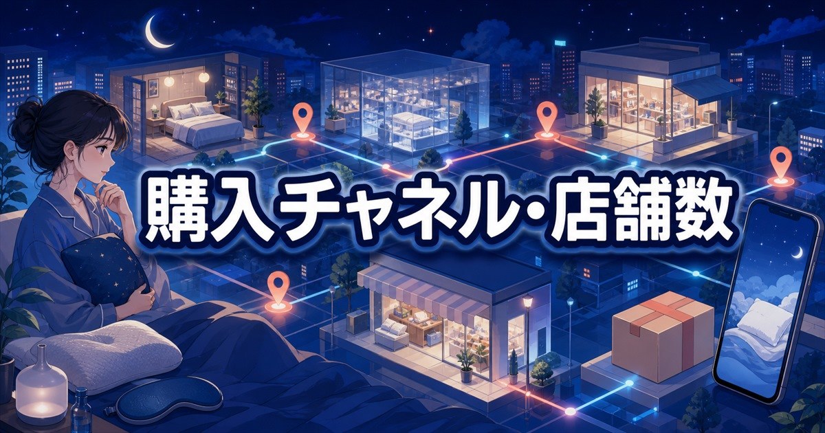 BAKUNEとブレインスリープの購入チャネルと店舗数を比較した構成