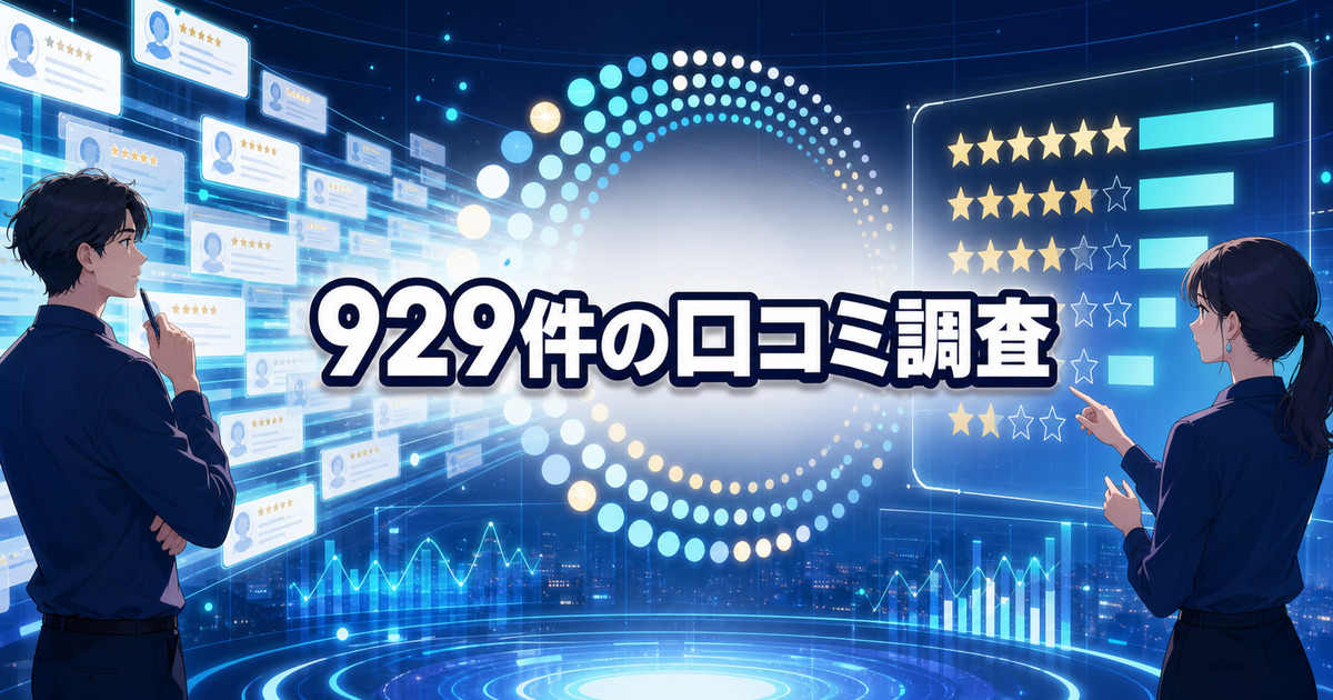 ベネクス リフレッシュの口コミ929件を星評価の分布から分析する様子