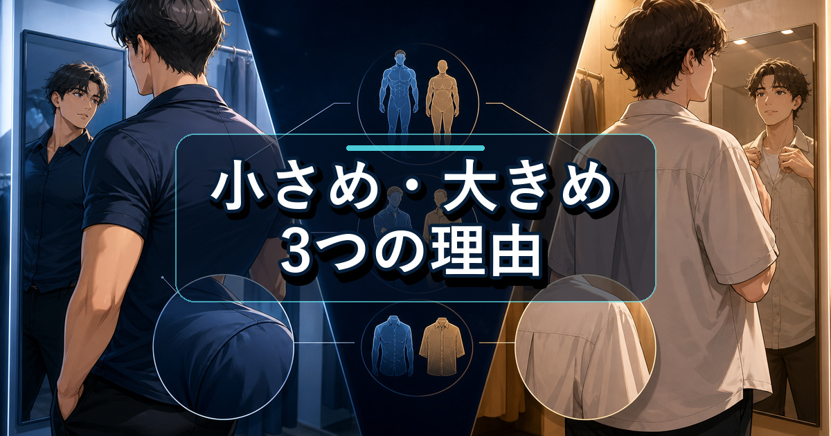 リライブシャツのサイズ感が小さめと大きめに分かれる体型や好みの違い