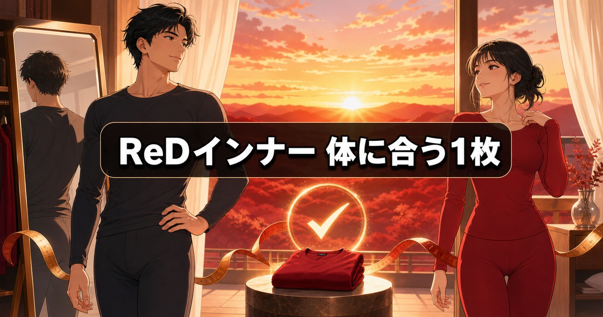 ReD インナーの公式サイズ表を確認し、体に合う1枚を選んだ男女