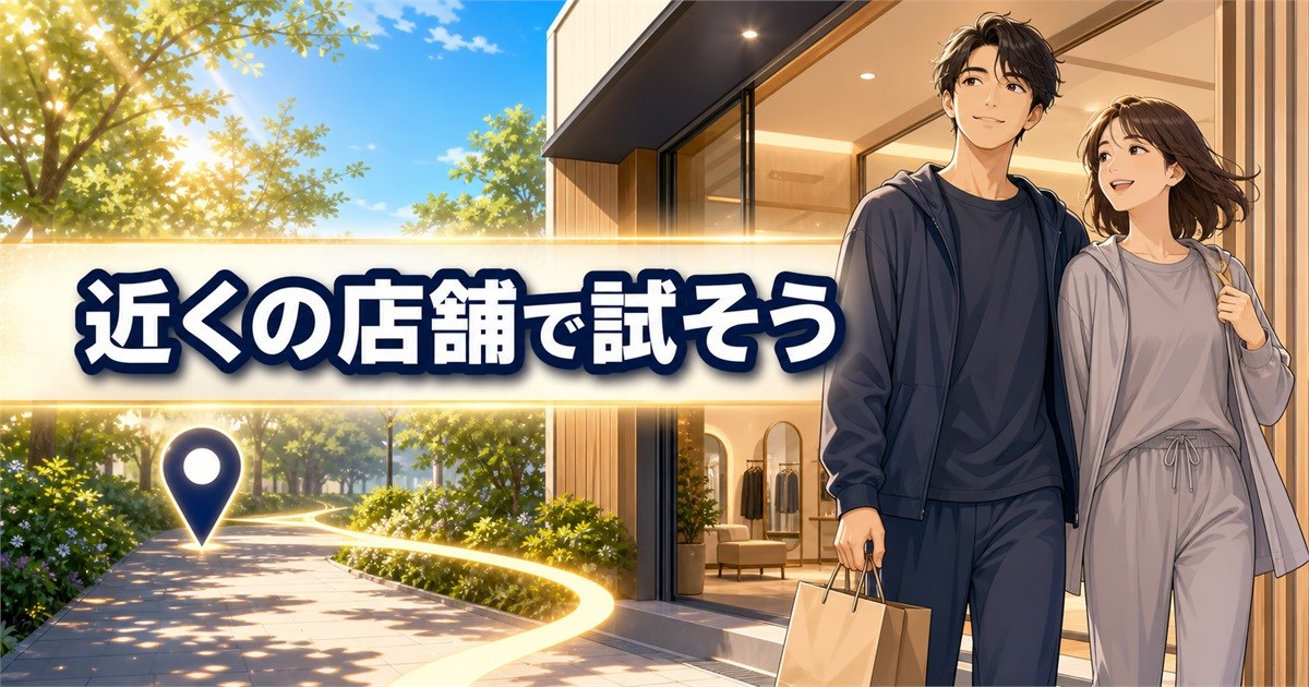 近くのベネクス リカバリーウェア店舗で試着し納得して購入した買い物客