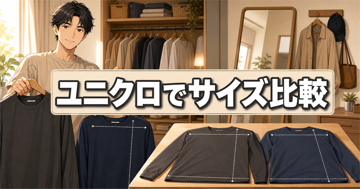 手持ちのユニクロとBAKUNE サイズ メンズの着丈・身幅を比べる方法