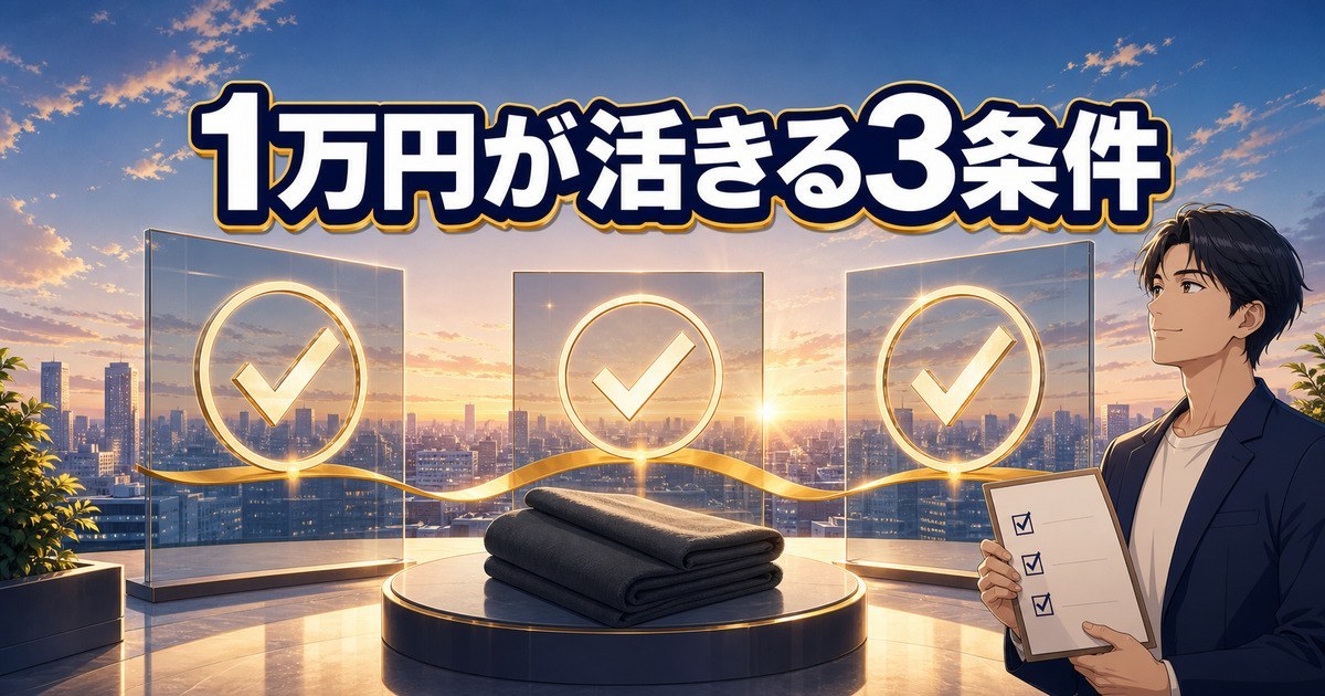 ベネクスリカバリークロスは3条件に当てはまると1万円が活きるというまとめ