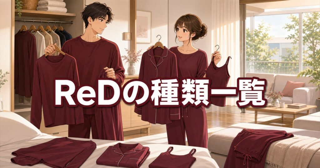 ReDリカバリーウェアの種類一覧を公式5カテゴリと4用途で整理