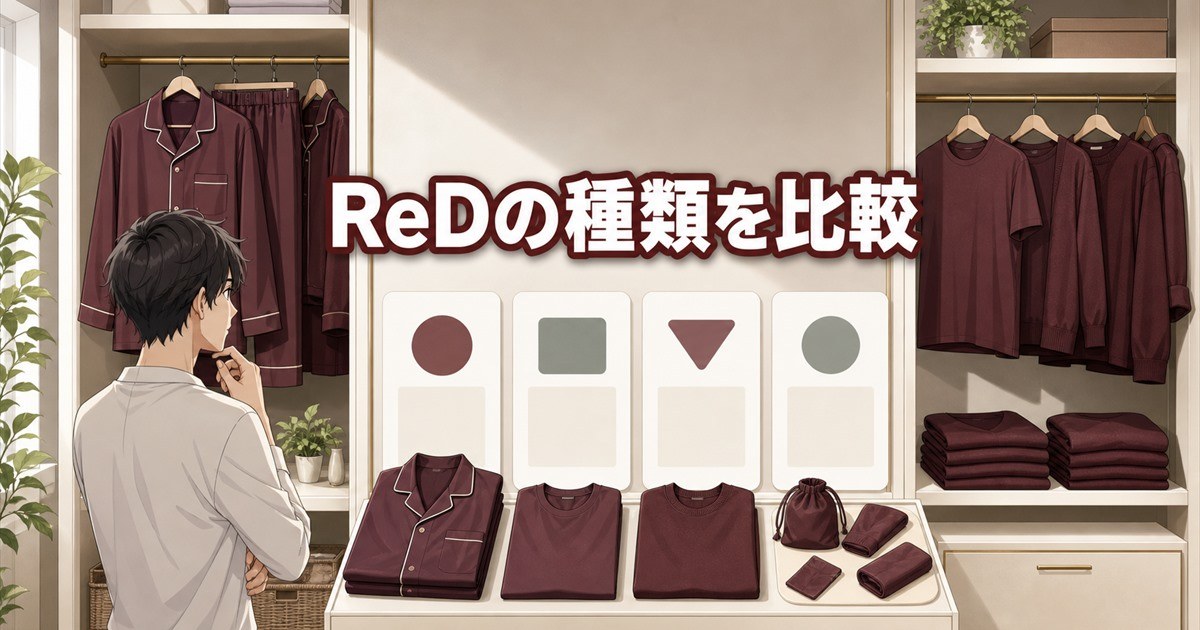 公式5カテゴリと4用途でReDリカバリーウェアの種類を一覧比較