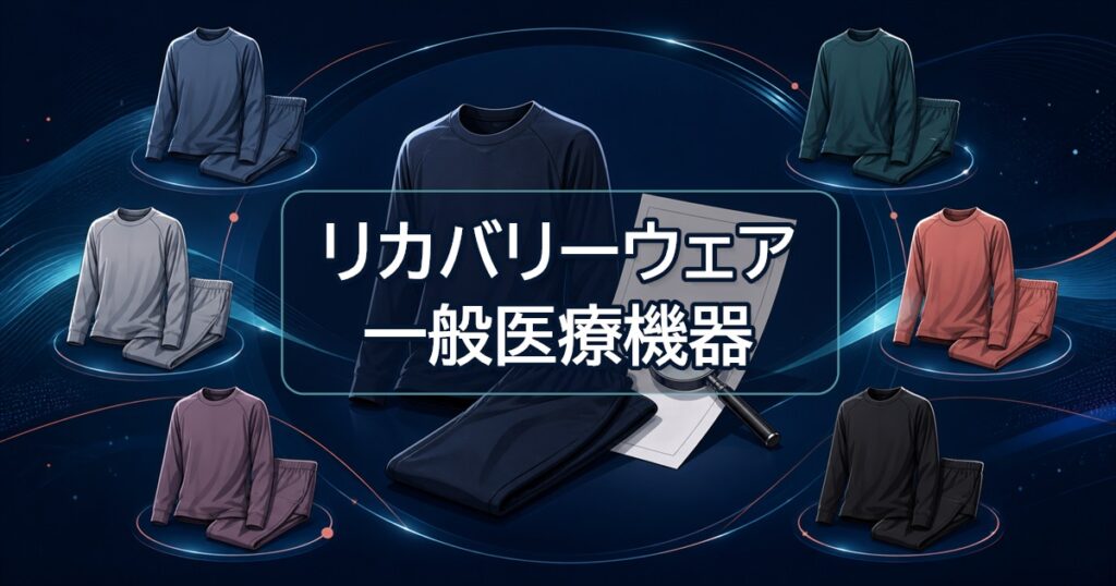 リカバリーウェア 一般医療機器の届出番号と6ブランドを、ウェアと書類で示す記事の要点