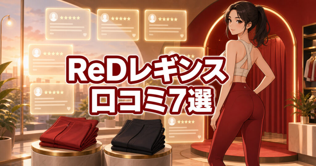 red レギンス 口コミ7項目と通常版・腰コリ改善版の違いを比較する女性
