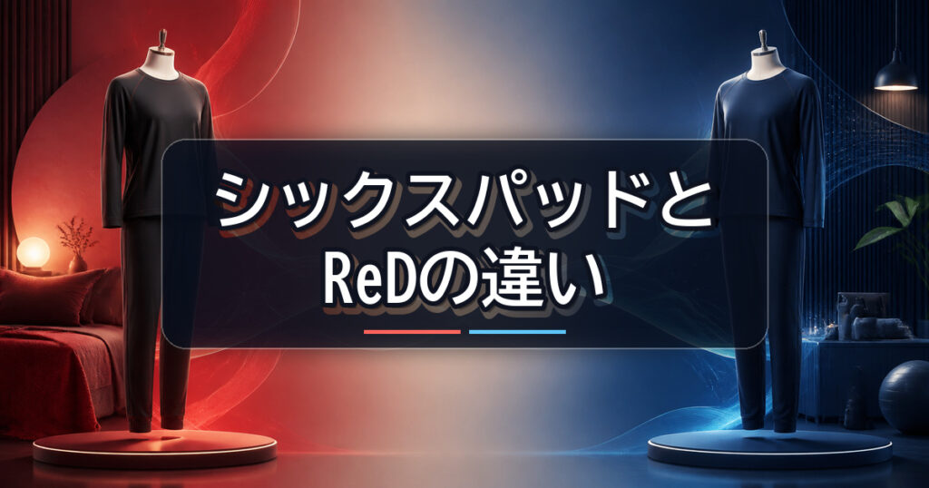 シックスパッド リカバリーウェアとReDの違いを赤と青のウェアで比較