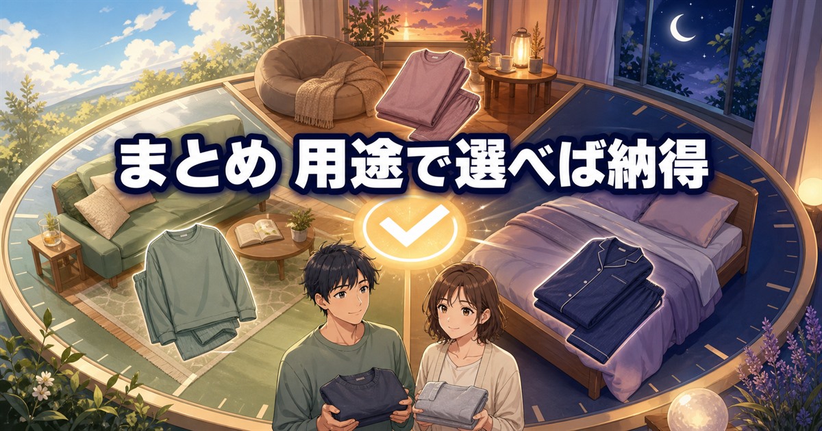 ベネクスとバクネの違いを用途別に整理した休養着とパジャマ