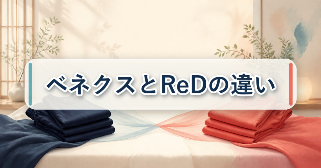 ベネクスとReDの違いを比較するリカバリーウェア選び