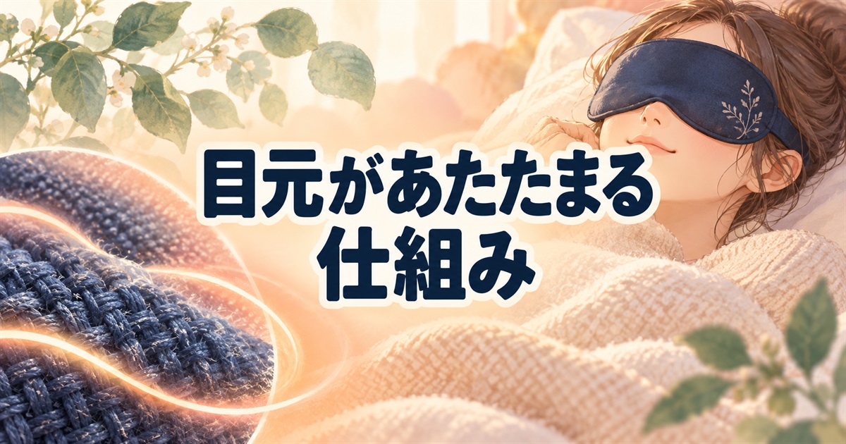 バクネのアイマスクの目元があたたまる仕組みと生地の特徴
