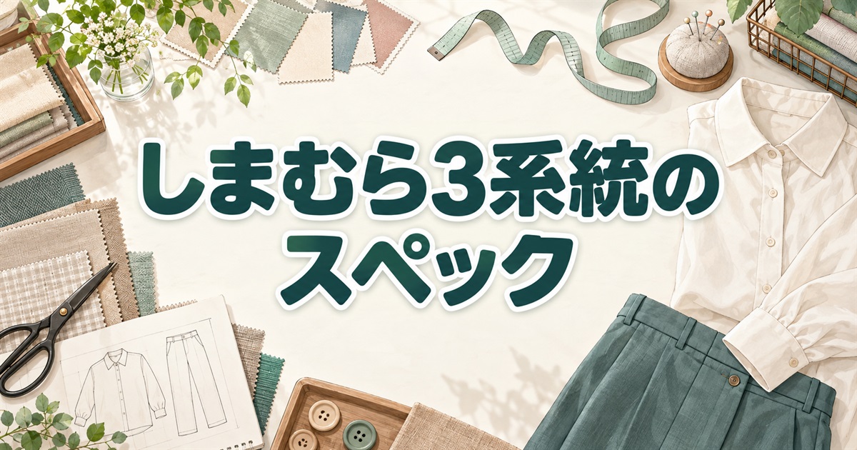 しまむらのリカバリーウェア3系統のスペックを生地や寸法から比較