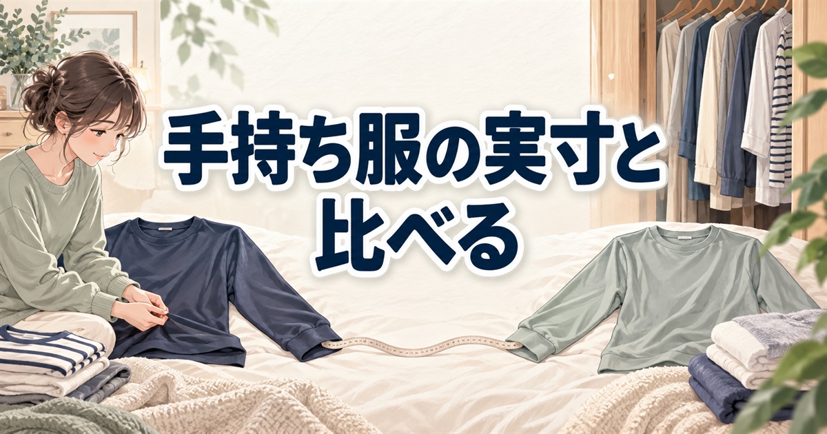 手持ち服の実寸と比べてバクネのサイズ感を確認する方法
