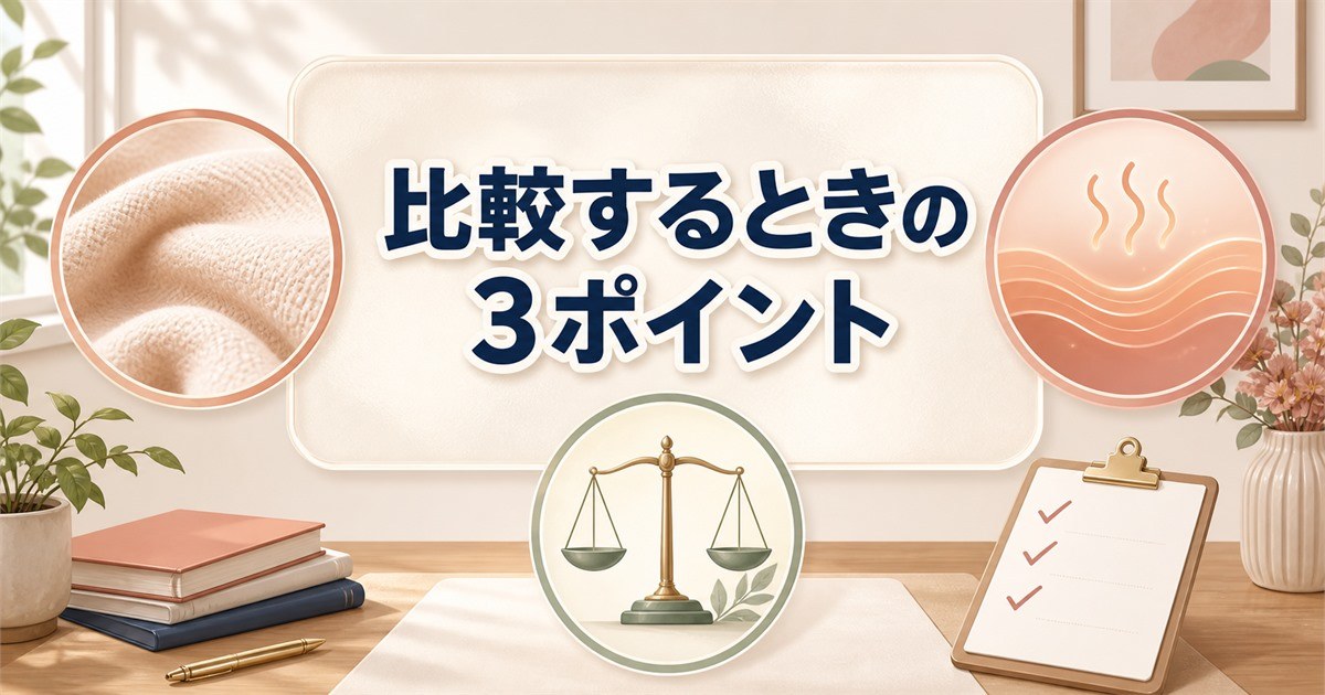 リカバリーウェアの腹巻きを比較する3つのポイント