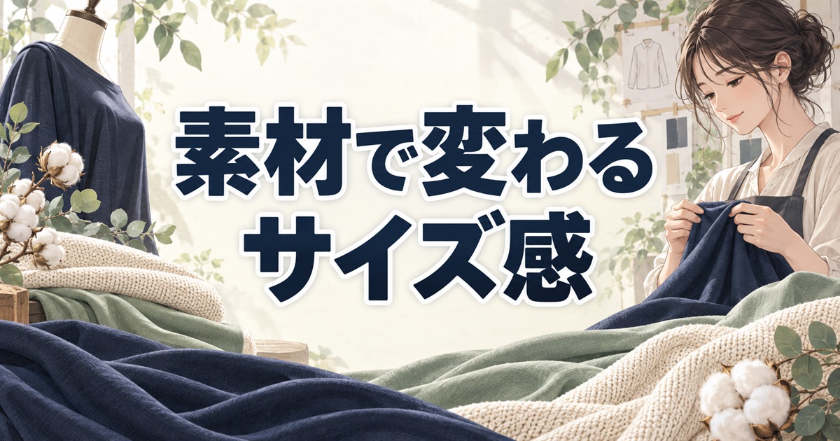 生地の厚みや質感によって変わるバクネのサイズ感